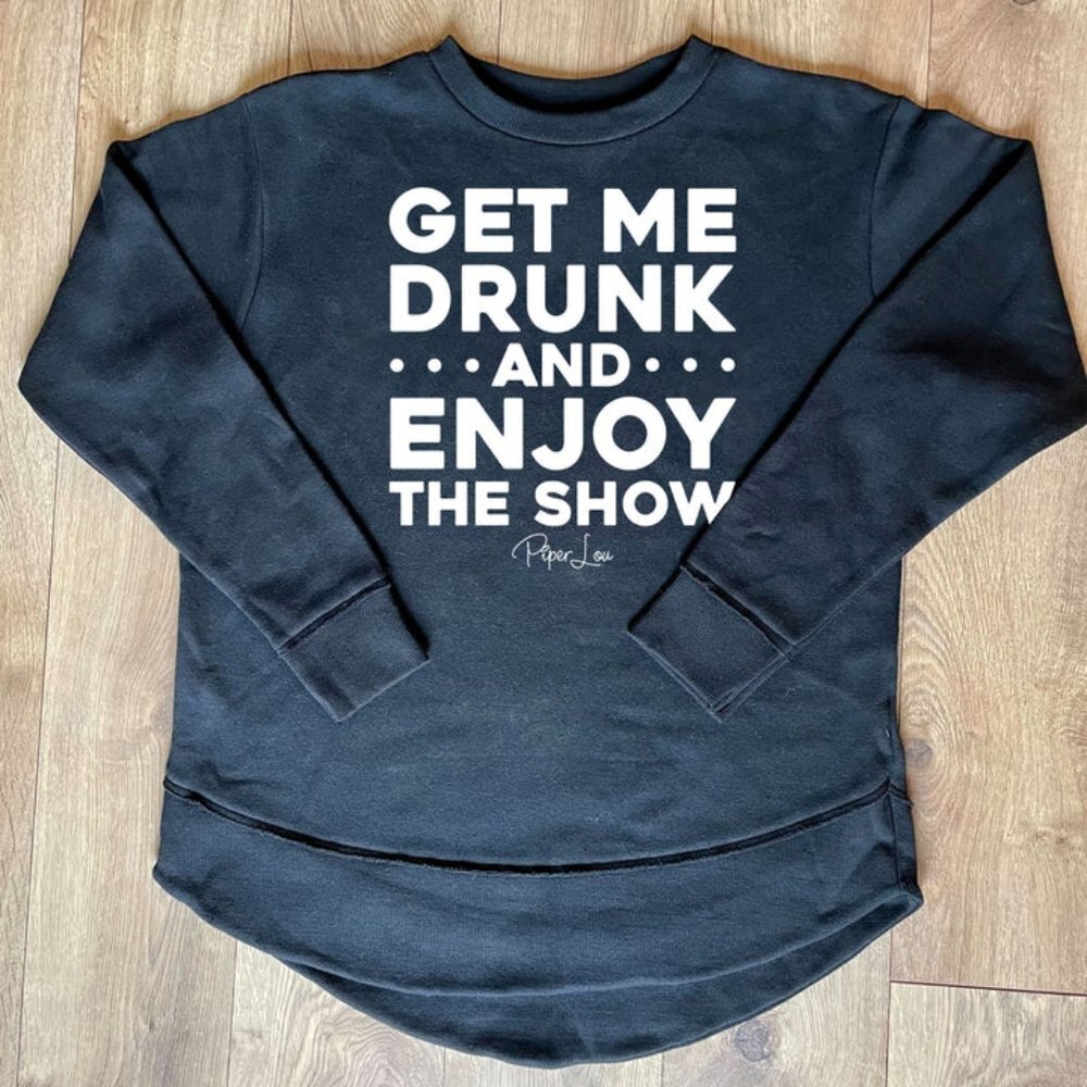Piper Lou Get Me Drunk And Enjoy The Show Premium Tunic Black Womens Large L